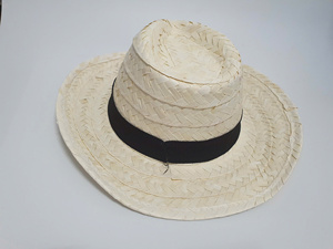 Chapeau de paille Sombrero en herbe naturelle à large bord unisexe pour la plage, les voyages et les fêtes avec bordure en ruban et broderie à la main - Product Image 6