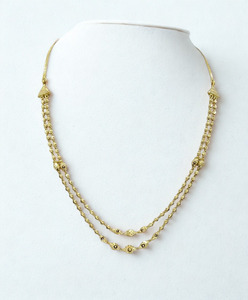 Elegante collar de cuentas doradas de doble capa para mujer, ropa tradicional para fiesta nupcial, cadena larga, diseño de joyería de moda - Product Image 3