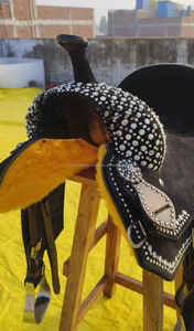 La mayoría de las ventas de cuero occidental caballo barril carreras sillín floral tallado a mano al mejor precio - Product Image 4