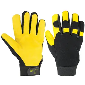 En iyi marka moda ürünleri mekanik deri kaplamalı iş eldiveni emniyet eldiveni çalışma koruyucu spor eldiven