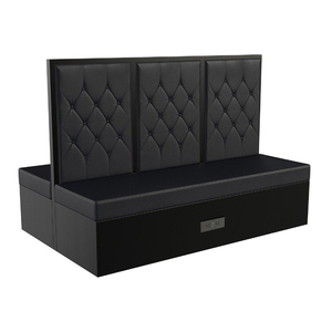 Sièges de banquet latéraux de luxe sur mesure à dossier haut en cuir noir <span class=keywords><strong>pour</strong></span> <span class=keywords><strong>restaurant</strong></span> de restauration rapide, <span class=keywords><strong>mobilier</strong></span> de café, avec boîte de rangement - Product Image 1