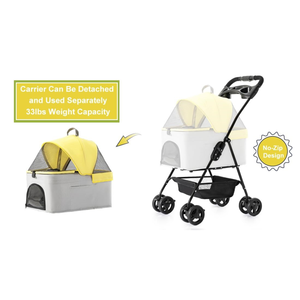 Poussette urbaine compacte TH-PPS-172 pour animaux de compagnie avec système de pliage facile Grande zone de maille et coussin confortable Commande personnalisée bienvenue - Product Image 5