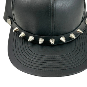 2026 Wholesale Durable Metal Studded High-Durability Urban Style Street Wear Comfortable Newest Trendy Premium Pu Leather Caps - Product Image 6