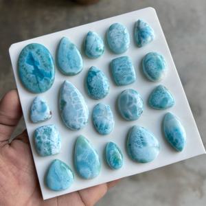 Cabochon de Larimar Naturel Véritable, Pierre Précieuse à Effet Flamme Bleue et Jeu de Couleurs, Pierre Polie, Bijouterie du Rajasthan, Guérison - Product Image 5