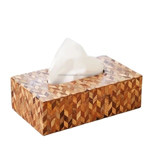 Caja de Pañuelos Clásica Ornamentada con Incrustaciones de Hueso, Color Personalizado para Regalos y Decoración de Eventos - Product Image 2