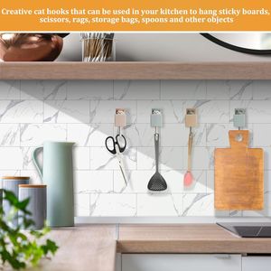 Set di 4 Ganci da Parete Creativi e Resistenti per Appendere Cappotti e Oggetti su Muro e Porta - Product Image 2