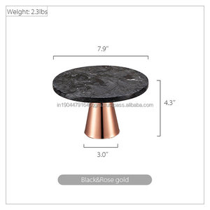 Best Handcrafted Large Brass Cake Stand with Black <b>Top</b> Marble and <b>Rose</b> Gold Finished Used for Party Wedding Table Decoration - Product Image 3