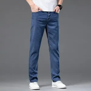 <b>Jeans</b> Men Custom OEM ODM Men <b>Jeans</b> Men Heavy Distressed Washed High <b>Elasticity</b> Ripped Holes Splash Ink Classic Slim Fit <b>Jean</b> - Product Image 1