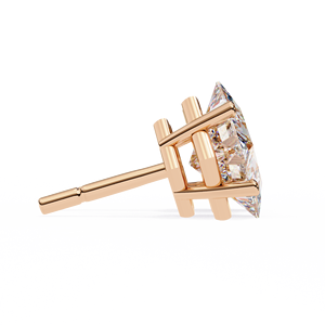 Boucles d'oreilles clous en argent sterling 925 avec moissanite taille princesse, 4 griffes, plaqué rhodium, fermeture à vis, pour cadeau de mariage - Product Image 4