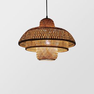 Round Rattan Pendant Lamp Large Handwoven <b>Ceiling</b> Fixture For Luxury Hotel Living Room Interior <b>Lighting</b> - Product Image 1