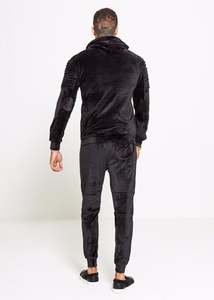 Survêtements de luxe personnalisés de haute qualité pour hommes, en velours, avec fermeture éclair, collection 2026 du fabricant - Product Image 5