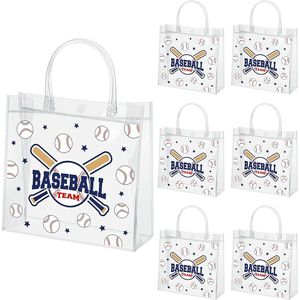 Paquete de 24 Bolsas de Regalo Transparentes de PVC para Béisbol, 8x8x3.15 Pulgadas, para Entrenadores, Aficionados y Fiestas Deportivas, con Asas para Dulces - Product Image 2