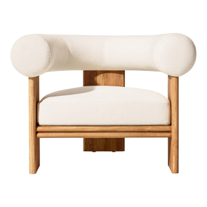 Fauteuil d'appoint en bois rembourré, fauteuil lounge moderne, siège de détente pour salon et ensembles de jardin - Product Image 1