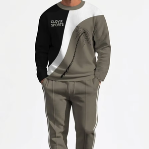 Custom Men Streetwear Tracksuit 2 Piece <b>Set</b> Oversized Cotton Fleece Mens Suit Custom Logo Wholesale High Quality Manufacturer - Product Image 1