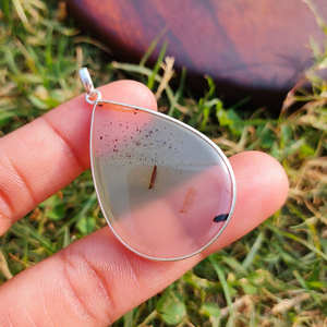 Handmade <b>Solid</b> 925 Sterling Silver, Natural Gemstone, Rare Montana Agate <b>Pendant</b>, Pear Shape <b>Pendant</b>, Gift For Wedding - Product Image 5