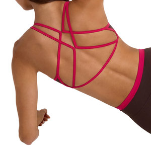 Soutien-gorge de sport pour femme personnalisé de qualité supérieure avec logo frontal, croisé, élastique, séchage rapide, bretelles réglables, maintien moyen - Product Image 4
