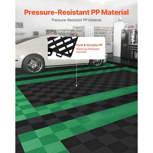 Tappetini Modulari a Incastro 15,7 X 15,7 24 Pezzi Antiscivolo Neri in PP Tappetini Drenanti a Incastro Accessori per Pavimentazione - Product Image 2