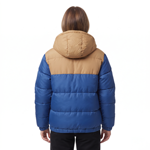 <b>Women's</b> Warm Hooded Quilted Winter Jacket Two Tone <b>Padded</b> Puffer <b>Coat</b> Slim Fit Outdoor Outerwear Wholesale - Product Image 2