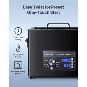 Nettoyeur à ultrasons professionnel 6L avec commande par bouton, panier en acier inoxydable pour le nettoyage des montres, des pièces de monnaie et plus encore, usage commercial - Product Image 3