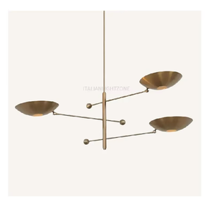 Lustre LED en laiton de style moderne du milieu du siècle, 3 lumières, suspension Sputnik, lampe de plafond, luminaire artisanal, décoration intérieure - Product Image 3