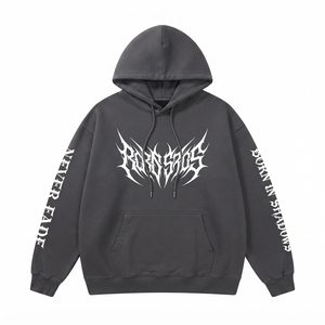 เสื้อฮู้ดดี้โอเวอร์ไซส์ ผ้าฝ้าย 100% กันยับ พิมพ์ลายดิจิทัล ลายตัวอักษร สไตล์ลำลอง ทรงหลวม รับผลิตแบบ OEM/ODM พร้อมสกรีนแบรนด์ตามสั่ง - Product Image 3