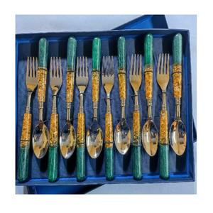 Juego de cubiertos de metal de calidad superior con acabado dorado para uso en catering, utensilios de cocina de alta gama a un precio económico. - Product Image 2