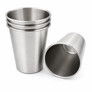 Lot de verres en acier inoxydable de qualité alimentaire, poli miroir, incassables, sans pied, pour la vente en gros - Product Image 5