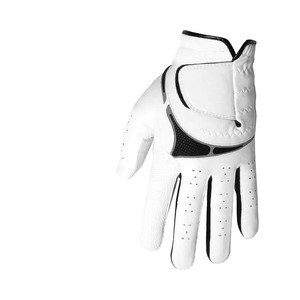 Gant de golf en cuir véritable blanc, main droite, antidérapant, fermeture auto-agrippante, usage sportif unisexe - Product Image 1