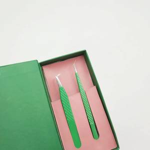 Pince à épiler chirurgicale de précision Morje en acier inoxydable avec manche vert, emballage en boîte, pointe lisse 10 mm MS-ET-0007 - Product Image 3