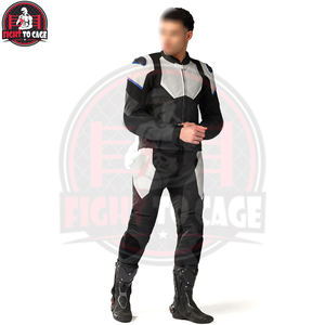 Trajes de Motociclismo de Cuero de Alto Rendimiento, Personalizables, Talla Grande, Protección Completa Contra el Viento, Blancos y Negros, Venta al Por Mayor - Product Image 3