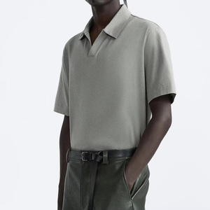 <b>Men's</b> Polo <b>T</b> <b>Shirt</b> Stretch Short Sleeve Casual Collared Top for Summer Outdoor Sports Daily Wear <b>Khaki</b> Comfortable Stylish - Product Image 4