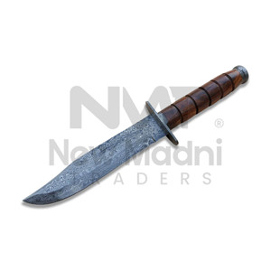 Cuchillo de Supervivencia Damasco, Espada para Exteriores, Cuchillo Damasco con Funda de Cuero, Cuchillos OEM Personalizables en Venta - Product Image 5
