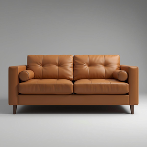 โซฟาหนังวัวแท้สไตล์ร่วมสมัย ดีไซน์เรียบหรู พร้อมหมอนอิงตกแต่ง สำหรับห้องนั่งเล่นสุดหรู - Product Image 2