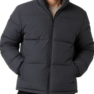Custom Solid Dark Grey Winter Jacket Men Streetwear Minimalist Blank men's Puffer Jacket High Quality Padded <b>Bubble</b> <b>Coat</b> - Product Image 3