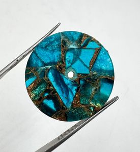 Cadran de montre automatique en pierre turquoise cuivrée 28,50 mm, disque de 1 mm d'épaisseur, pierre précieuse, accessoires de montre classiques, élégants et luxueux - Product Image 2