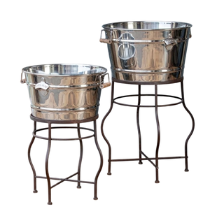 Bañera para Bebidas de Metal Galvanizado de Gran Calidad con Soporte, Enfriador de Vino de Hierro, Cubitera, Dispensador de Bebidas para Fiestas, Eventos, Bar en Casa - Product Image 2