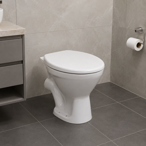 Inodoro de Cerámica de Dos Piezas Eon-P, Moderno, con Sifón en P, Montaje en Suelo, Fácil de Limpiar, con Descarga Ciclónica, para Baño, Cocina, Comedor - Product Image 5