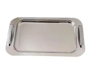 ถาดเสิร์ฟอาหารอเนกประสงค์โลหะ ถาดเสิร์ฟสแตนเลสพร้อมผิวเงาเรียบ - Product Image 1
