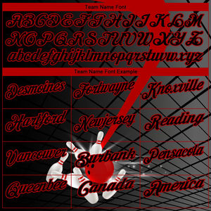 Camisas de Boliche de Manga Corta para Hombre con Estampado Personalizado, Diseño 3D en Negro y Rojo, Tejido Jersey de Secado Rápido, Listas para Personalizar con Nombre de Equipo y Logotipo OEM - Product Image 4