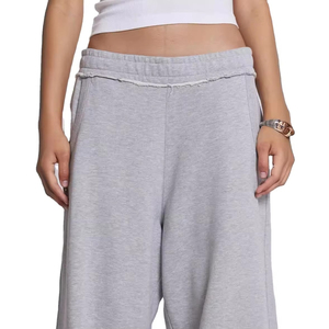 Custom <b>Women's</b> Mid Waist Casual Loose Fleece <b>Joggers</b> Pockets Spring Pants OEM Service Custom Logo Design Reasonable Price - Product Image 4
