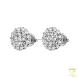 Boucles d'oreilles en diamant Moissanite de qualité supérieure, argent sterling 925 plaqué or, bijoux de luxe brillants de créateur - Product Image 3