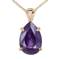Collier de pierres précieuses violettes Goutte d'eau pour femmes Colliers pendentifs en améthyste naturelle de luxe Bijoux