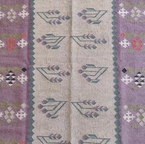 Alfombra Kilim de Lana Hecha a Mano – Diseño Geométrico Tradicional de Tejido Plano, Tintes Naturales, Alfombra Resistente Tejida a Mano - Product Image 3