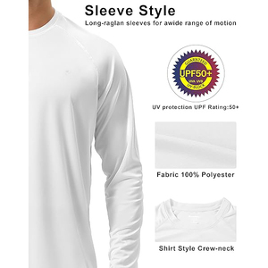 Camiseta de Natación de Manga Larga para Hombre, Color Blanco, Protección Solar UPF 50, Secado Rápido, Estilo Deportivo - Product Image 3