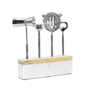 Premium Wooden Base <b>Bar</b> <b>Tool</b> Set With Stainless Steel <b>Tools</b> For Hotels Clubs Home <b>Bars</b> And Corporate Events Parties Use - Product Image 4