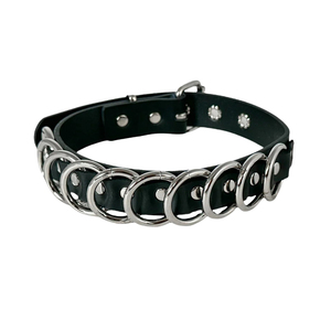Collar Gargantilla Minimalista de Cuero PU con Cadena de Eslabones, Anillo Plateado y Tachuelas para Fiesta, Accesorio de Moda para Mujer - Product Image 6