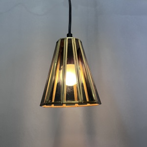 Luminaire suspendu décoratif pour salon, design artisanal, verre noir, forme conique, LED, lumière blanche chaude douce - Product Image 4