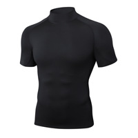 T-shirt de sport de compression pour homme, coupe ajustée, séchage rapide, broderie personnalisée, prix usine Chine, OEM, Bangladesh
