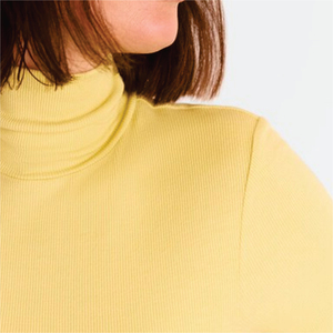 T-shirt décontracté d'été à col roulé pour femme, manches longues, 100 % coton biologique, respirant, écologique, 160 grammes - Product Image 4