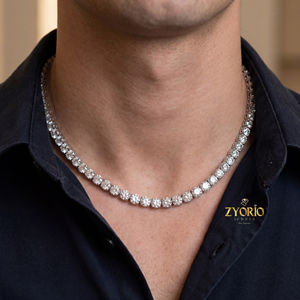 Collar de Cadena de Eslabones de Moissanita VVS, Plata de Ley 925, Chapado en Oro, Joyería Hip Hop Unisex Personalizada - Product Image 2